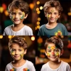 Huaba Cross-border Children's Face Ribbons, glitter, Body Painting, Party Makeup, Stage Makeup, Must-have for Halloween and Children's Day (HB800A) Application Scenario